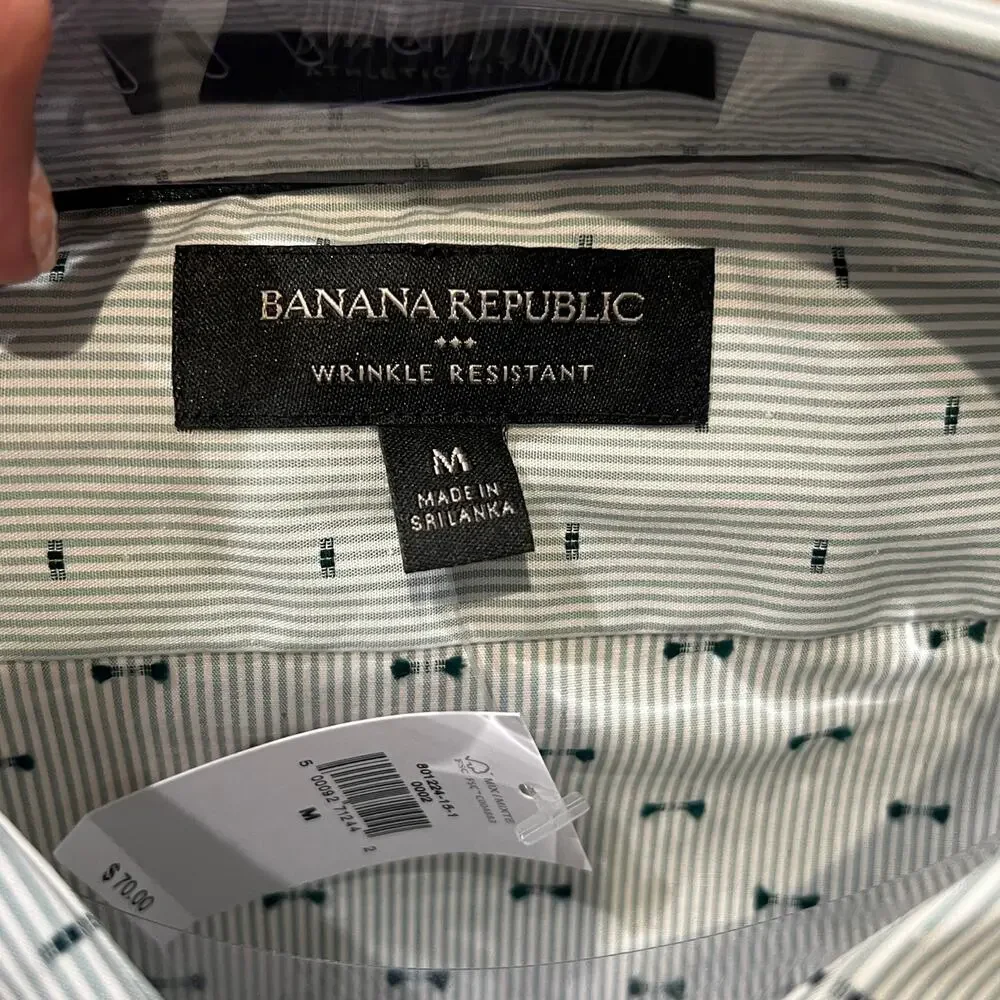 BANANA REPUBLIC Men's Athletic-Fit Dress Shirt Size M
